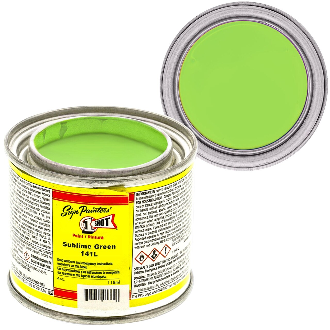 Sublime Green Pinstriping Lettering Enamel Paint, 1/4 Pint